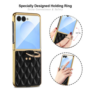 เคสโทรศัพท์พับได้ Huanmin Factory ใช้ได้กับ Samsung ZFlip ลด 30% พร้อมที่จับแบบวงแหวนเก๋ไก๋ เคสแบบรวม และฟิล์มกันรอยหน้าจอ - Product Image 1