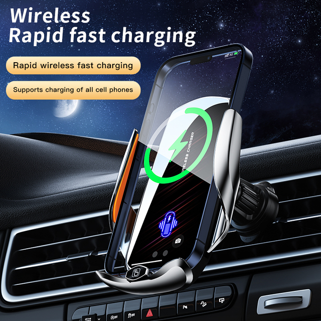 OEM ODM 15W Type-C Wireless Car Charger for Electric Car Auto Recognition Fast Charging Smart Sensor Phone Holder for