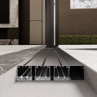 Portes coulissantes en aluminium à double vitrage surdimensionnées, ultra-minces, avec cadre fin, pour intérieur chinois moderne