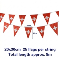 Guirlande de fanions triangulaires personnalisés 20x30cm, 25 pièces par guirlande, 8m de long, en polyester, pour décoration de fête et d'événements