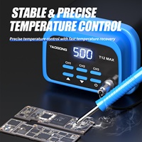 Station de soudage professionnelle T12 MAX 90W, chauffage rapide, écran LCD numérique, température réglable, fer à souder pour la réparation de téléphones portables