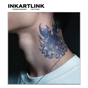 INKARTLINK Adesivo Tatuaggio Maschera Hannya Demone <span class=keywords><strong>Oni</strong></span> Totem Erbe 15 Giorni Semi-permanente Body Art Collo e Mascella Ingrosso - Product Image 2