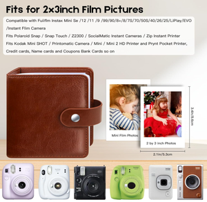 Album photo miniature rétro personnalisé avec 52 poches, 2x3 pouces, en cuir PU, pour appareil photo instantané Fujifilm <span class=keywords><strong>Instax</strong></span> Mini <span class=keywords><strong>Polaroid</strong></span> - Product Image 2