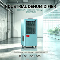 Nouveau déshumidificateur industriel électrique double tension pour sous-sol et usine, capacité de 158 litres/jour, affichage numérique, relance automatique