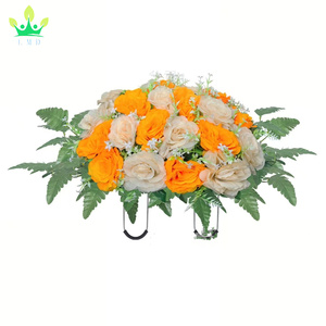 <span class=keywords><strong>Cementerio</strong></span> Artificial, arreglo de flores de seda, ramo de rosas, lápida conmemorativa, sillín de flores <span class=keywords><strong>para</strong></span> decoración de lápidas de <span class=keywords><strong>cementerio</strong></span> - Product Image 3