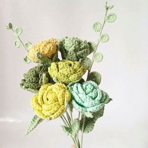 Hot Sale Valentine's Day <b>Gift</b> Wedding Decoration Handmade Roses Crochet Knitted Artificial Flower - Product Image 2