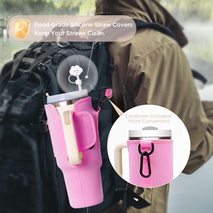 Mẫu OEM/ODM Giảm Giá 40Oz 30Oz Thể Thao Tập Thể Dục Túi Hợp Thời Trang Chai Nước Tàu Sân Bay Với Có Thể Điều Chỉnh Dây Đeo Điện Thoại Túi Phong Cách Giản Dị - Product Image 6