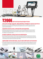 Nouvelle imprimante jet d'encre thermique industrielle en ligne T200E 12,7 mm TIJ, garantie 1 an, machine de codage de date d'expiration et de codes-barres PVC, 406 m/min
