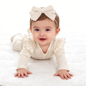 Pakaian Bayi Perempuan Baru Lahir Hongbo, Rajutan Lembut Lengan Panjang 3Pcs, Setelan Romper Polos Berumbai untuk Bayi Baru Lahir - Product Image 5