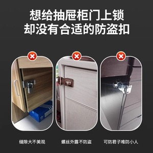 กุญแจล็อคตู้สแตนเลส Zhan Han รุ่น ZH201A สีดำด้าน ดีไซน์ทันสมัย เรียบง่าย ใช้ได้กับตู้เสื้อผ้าและประตู - Product Image 4