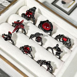 Trendy <b>Black</b> Cross Punk Hip Hop <b>Rings</b> Women <b>Men</b> Fashion Adjustable Opening <b>Ring</b> Halloween Gothic Cross Moon Spider <b>Ring</b> - Product Image 4