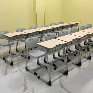 High Quality Institution College Classroom Furniture School Height Adjustable Student Desk And Chair Set For School Students