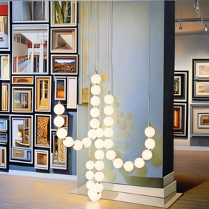 Lámpara colgante de techo LED de tamaño pequeño moderno, collar de perlas decorativas para interiores, para comedor candelabro, restaurante - Product Image 2