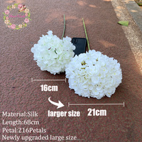 Grande Promotion : Grande Fleur Artificielle d'Hortensia de 21 cm de Haute Qualité pour Décoration de Mariage