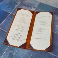 Porte-menus en cuir personnalisé double face avec logo sur mesure, fait main, pour listes de vins et menus de restaurant, portable, cadeaux modernes