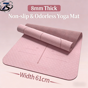 Tapis de <span class=keywords><strong>yoga</strong></span> rectangulaire en TPE violet antidérapant de 183 cm et 8 mm d'épaisseur, avec logo personnalisé, écologique, vente en gros d'usine - Product Image 5