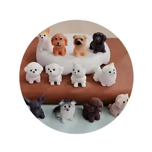 100pcs Simulation 3d Mini Resin Crafts Dog Desk Decoration Accessories Cartoon Animals Figurine Miniature Fairy Garden Statues