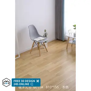 Plancher de bois d'ingénierie/bois dur en chêne européen de 190mm de large avec surface de brosse Épaisseur de finition mate 14mm/15mm