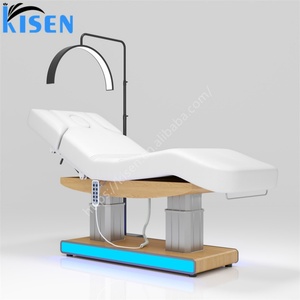 Kisen Salon Furniture Medical Modern Beauty Salon White Gold 3 4 Motor Electric Massage Spa <b>Bed</b> Facial <b>Lash</b> <b>Bed</b> Price - Product Image 2