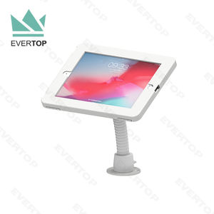 LST04-H مرنة اللوحي <span class=keywords><strong>POS</strong></span> كشك حامل معقوفة مع مفتاح القفل أبيض أسود آمن لمواجهة سطح المكتب ل جديد باد شبكة آلات توزيع إلكترونية تعمل بنظام Android - Product Image 6