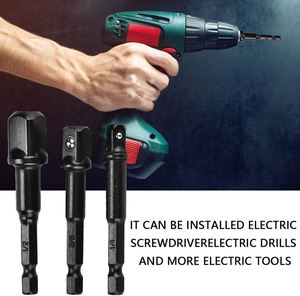 Promotions <b>Key</b> Type Drill Chunk 3Pcs Set Socket Adapter 1/4 Hex Shank to 1/4 3/81/2 <b>Square</b> Head Drill Bit Driver - Product Image 6
