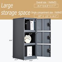 MECOLOR Petit casier vertical à un niveau avec loquet de verrouillage 2 ou 3 compartiments de rangement pour employé, maison, bureau, école, enfants
