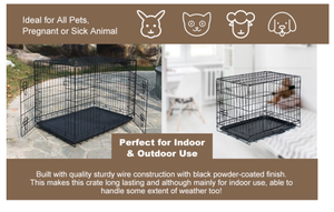 Bangke di più dimensioni a doppia porta pieghevole in metallo gatto cane gabbia per animali domestici altre gabbie e case per animali domestici prodotto - Product Image 2