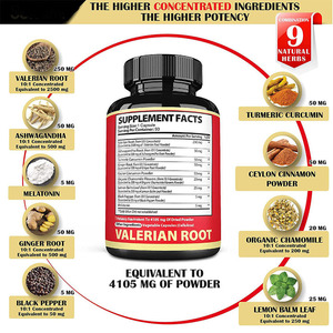 Capsules d'extrait de racine de valériane biologique pure pour un sommeil sain et une meilleure réponse au stress chez les adultes et les adolescents – Favorise une pensée positive - Product Image 2