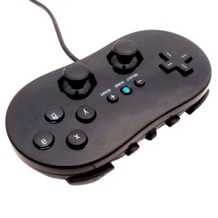 Gamepad Panas Klasik dengan Kabel, Joystick & Pengontrol Gaming Host Klasik untuk Konsol Remote Wii 1 Joypad Putih/Hitam