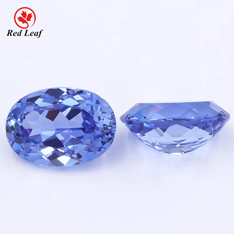 Redleaf Gems Verkoop Synthetische Lab Grown Steen Prijs Ovale Vorm Losse Blue Sapphire Gemstone