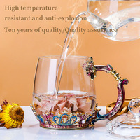 Tasse à café avec couronne en verre, 250 ml, usine chinoise, vente en gros, pour thé au lait, tasse d'eau style européen
