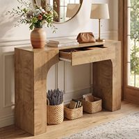Table console de style farmhouse de 47 pouces, table de canapé rectangulaire étroite avec tiroir, couleur chêne pour entrée, couloir, hall d'entrée, salon