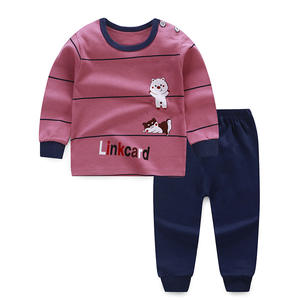Pyjamas pour enfants en coton à manches longues automne 2019 avec boutons - Product Image 4