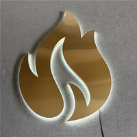 Enseigne personnalisée en acrylique avec lettres de canal Enseigne lumineuse à led pour salon d'affaires logo 3d en or Lettres rétroéclairées par LED Enseigne lumineuse à LED