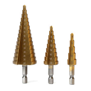 Forets étagés en carbure de titane 4-32mm tige hexagonale tailles métriques ensemble de <span class=keywords><strong>poinçon</strong></span> et d'<span class=keywords><strong>alésoir</strong></span> sans puce pour métal/plastique 3 pièces incluses - Product Image 2