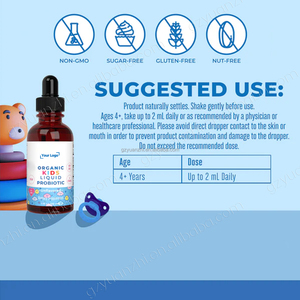 Private Label cinque ceppi unici integratori probiotici bambini organico liquido per lo sviluppo del microbioma del bambino intestinale - Product Image 4