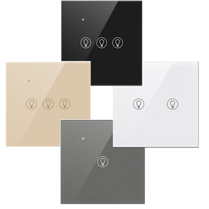 Novo Interruptor de Luz de Toque de Vidro, Interruptor de Parede de Toque Padrão 110 V - 240 V, Placa de Cristal Temperado com Luz de Fundo LED, 1 Gangue 1 Via - Product Image 1