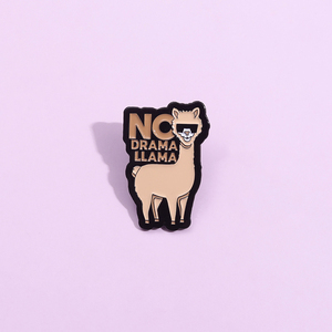No Drama <span class=keywords><strong>Llama</strong></span> esmalte Pins personalizado divertido lindo Alpaca broches insignias de solapa Animal joyería regalo para niños amigos - Product Image 3