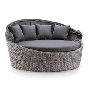 تصميم متسكع الشمس ، سرير ترفيهي مستدير للأماكن الخارجية مع مظلة - Product Image 4