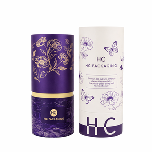 Emballage de luxe personnalisé en tube de papier pour cosmétiques et soins de la peau, boîte ronde en carton avec dorure à chaud, fabrication sur mesure - Product Image 1