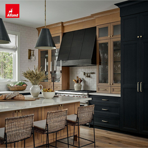 Allandcabinet: Nuovi Mobili da Cucina Rustici Neri in Legno con Isola Grande Personalizzabile, Cerniere in Alluminio e Ampio Spazio di Stoccaggio - Product Image 2