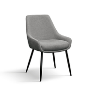 Ensemble de 2 chaises Gloria, revêtement en tissu gris, pieds en métal, chaises de salle à manger d'intérieur