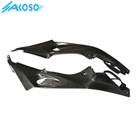 AKOSO Kit de carénage de panneau de plaque latérale de réservoir de carburant de moto en fibre de carbone sèche Twill Wave pour BMW S1000RR 2015-2018