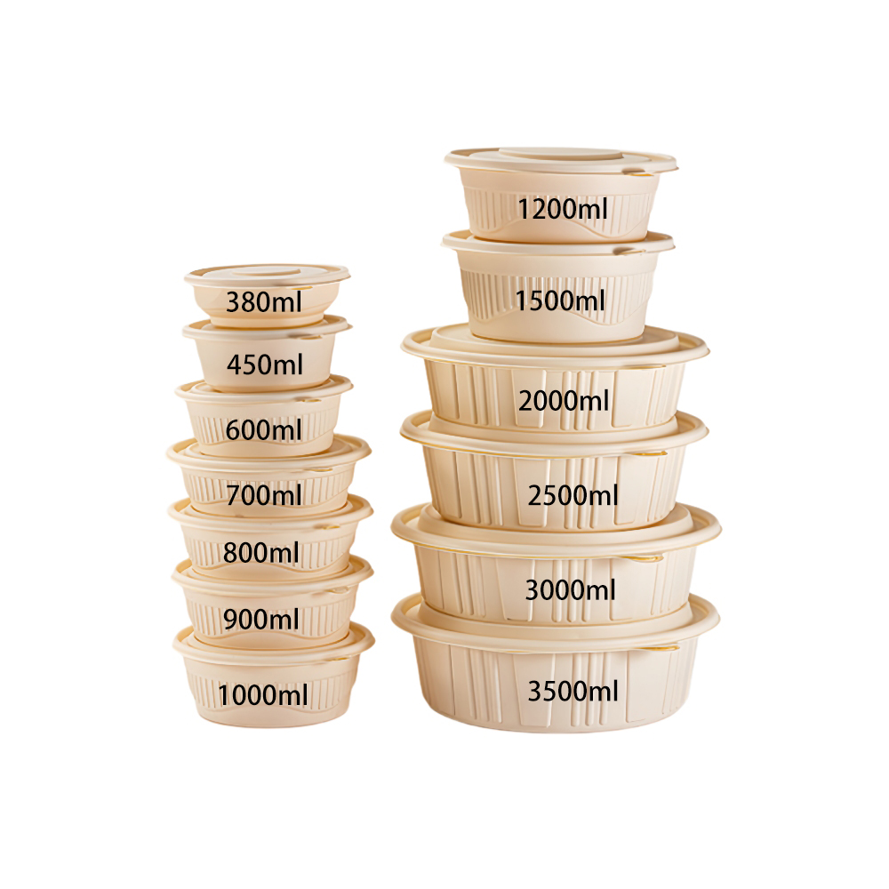 Priwell Biodegradable Corn Starch Cardboard Fast Food Paper Plate Soup Noodle Separate Bowl Disposable Lunch Box Eco-Friendly
