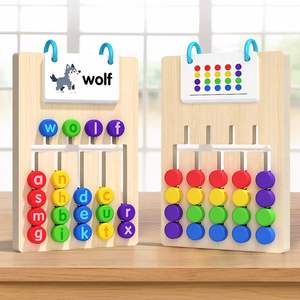 Travel Friendly 2-In-1 Stimulating Montessori Slide <b>Puzzle</b> Color & Letter Matching Toys for Kids 4 to 8 Years - Product Image 6