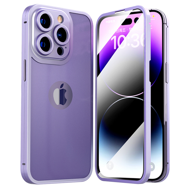 Ultra Thin Titanium Alloy Screen Protector Mobile Phone Cases for iPhone 14/13/12 Pro Max Full Cover Fashion Luxury Phone Case