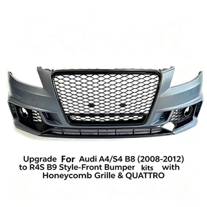 Vente en gros de pare-chocs avant de style <span class=keywords><strong>RS4</strong></span> B9 pour <span class=keywords><strong>Audi</strong></span> A4 S4 B8 2008-2012, kit de carrosserie de conversion Facelift avec calandre - Product Image 2