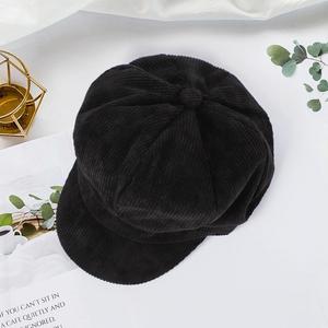 Casquette Gavroche en Velours Côtelé Personnalisée pour Femme, Chapeau Béret Uni, Casquette de Journaliste, Casquette de Peintre, Cadeau Promotionnel en Gros - Product Image 3