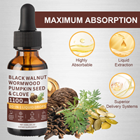 Gouttes de Clou de Girofle, Graines de Citrouille, Ail, Berbérine et Verge à cheveux roux Amaz OEM Marque Privée 60ml pour Nettoyage Intestinal et Santé Digestive