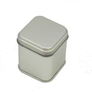 White Small Thin Metal Canister Tin Jar for Loose Tea Can and Matcha Spice Packaging